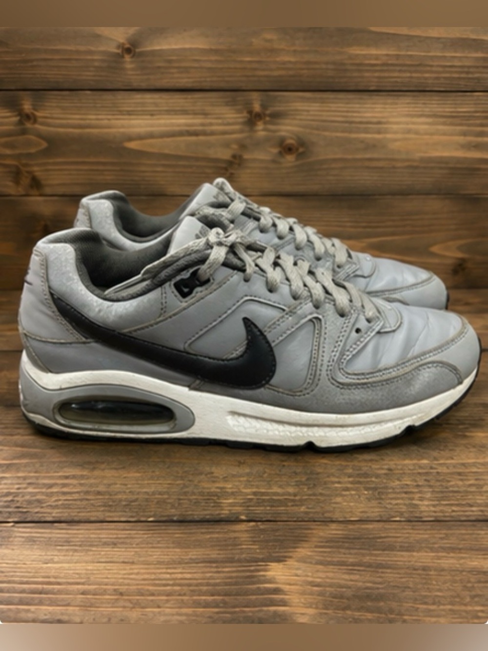 Nike Air Max Command Gray Black Leather Sneakers Men’s Size 9 Shoes 749760-012